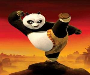 пазл По, огромный вентилятор панда кунг-фу, обучение, чтобы стать мастером воин